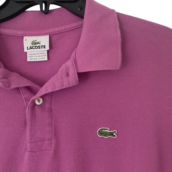 Lacoste Bundle Polo Shirt XL Purple & Gray Short Sleeve Classic Fit Cotton Croc - Picture 6 of 11